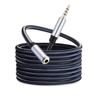 Audio Mic Extension Cable 12Ft,3.5mm Aux Headphone Extender 12 ft, Black 