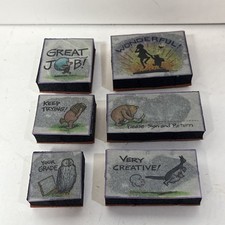 Vtg Classic Winnie The Pooh Rubber Stamp Set All Night Media Rare Used