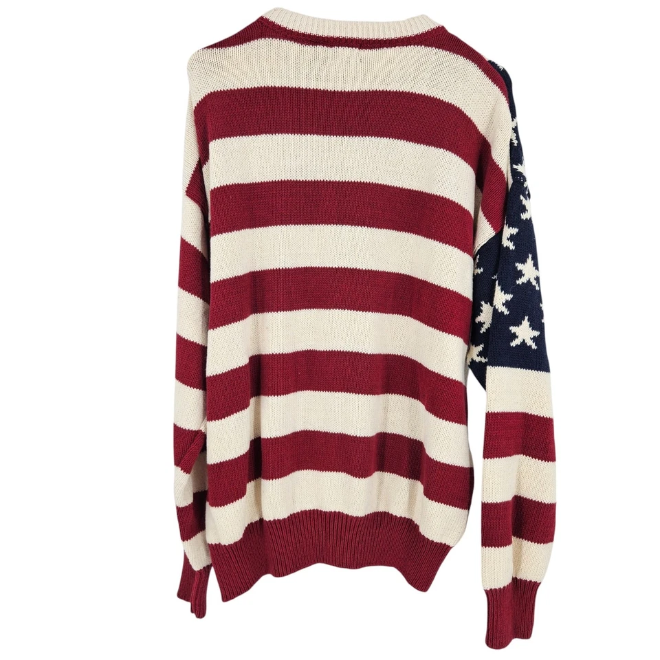 Vintage Structure American Flag Men's Sweater Crewneck Pullover Patriotic Size M - Image 2 of 4
