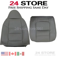 Front Driver Side Replacement Leather Seat Cover Gray For 2001 Ford F250 F350 US