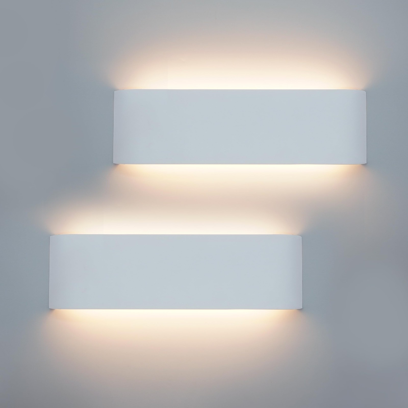2pz Lampada Interno LED moderne Applique da Parete Illuminazione Bianco Caldo