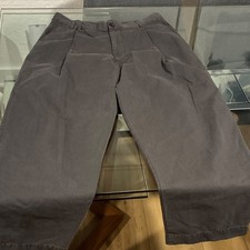 ZARA Men's Gray Pleated Cotton Twill Straight Leg Casual Pants 34