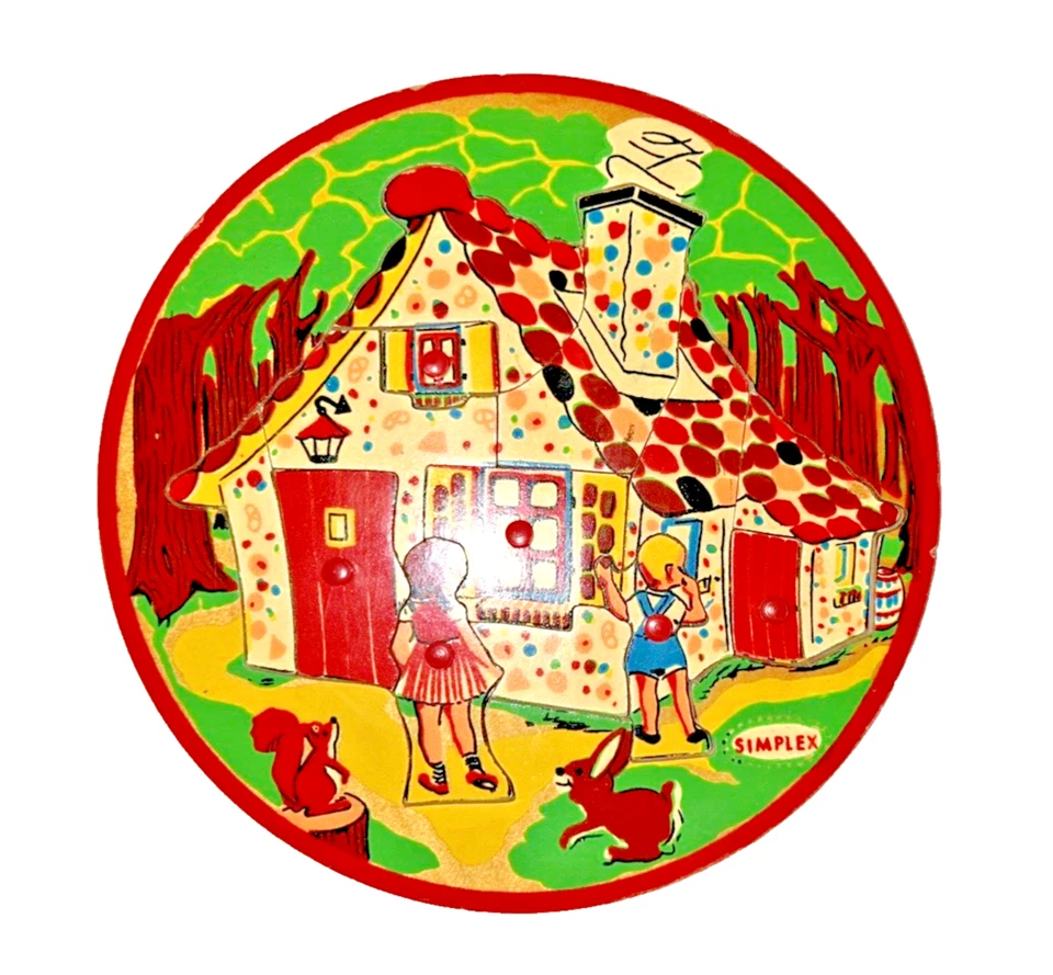 Simplex Puzzles Wood - Hansel and Gretel, Shoe House, Animals. Lot of 3 - Image 3 of 4