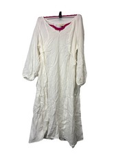 Universal Thread Womens White Sun Dress With Cuffed Sleeves Size XXL NWT