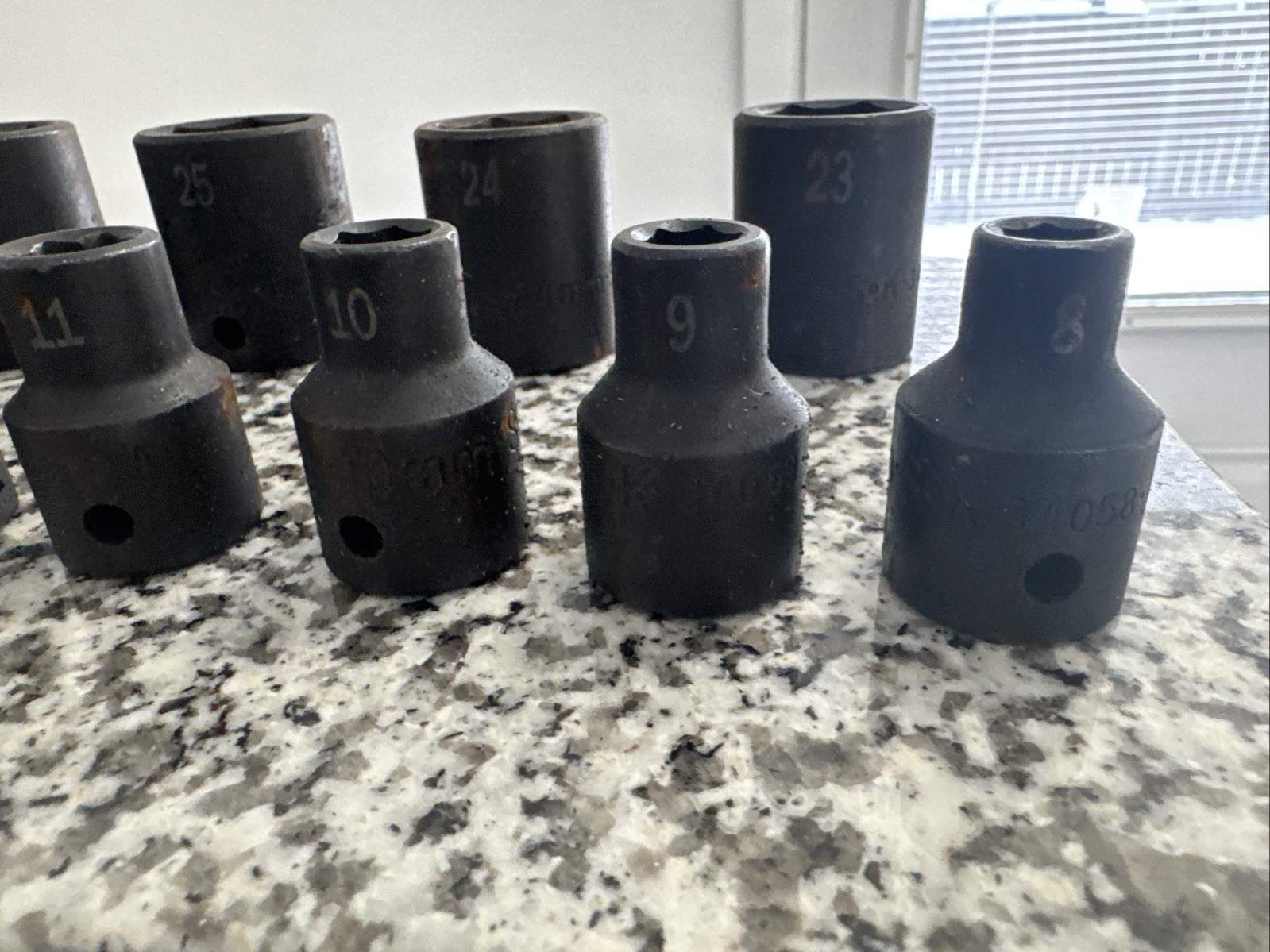 SK Tools 4037 - 25 Piece 1/2" Dr 6 Pt Shallow Metric Impact Socket Set USA MADE