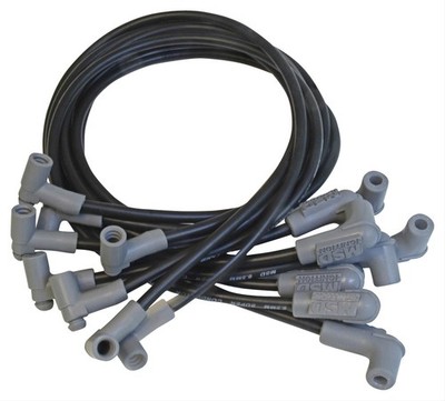 MSD Spark Plug Wires Spiral Core 8.5mm Blk 90 Deg Boots Small Block V8 31243