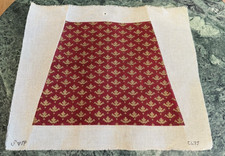 Gold Burgundy Wine Hand Painted Needlepoint C...