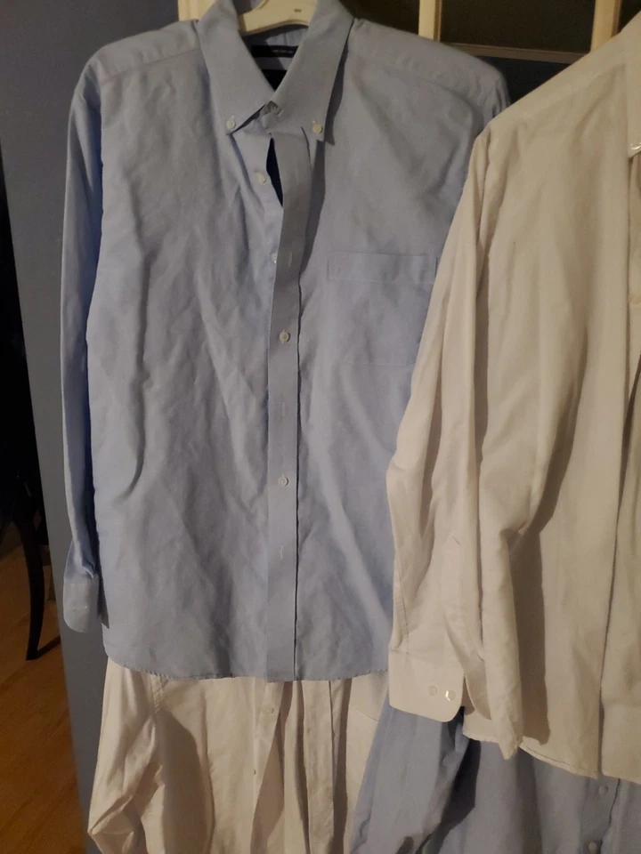 Lot Of 4 men's Long Sleeve Saddlebred Oxford Dress Shirts Size 16 1/2 (34/35) - Image 2 of 4