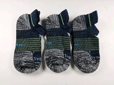 Bombas Hex Tec Grip Grippers Space Dye Ankle Socks Lot Of 3 Pairs Size M