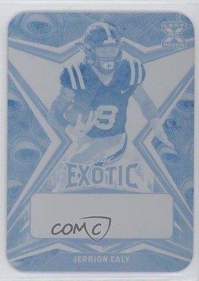 2022 Leaf Exotic Printing Plate Cyan Peacock 1/1 Jerrion Ealy Rookie RC 2q0