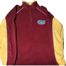 Vintage Russell Florida Gators 1/4 Zip Fleece Pullover Adult XL Burgundy 28x27