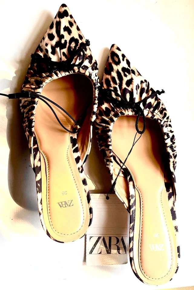 ZARA WOMENS ANIMAL EMBOSSED LEOPARD MULES - Image 3 of 4