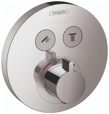 Hansgrohe 15743 ShowerSelect S Round Thermostatic Valve Trim - Chrome