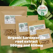 Certified Organic Sarsaparilla Root Complex extract Smilax ornata 500mg or