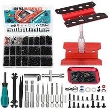 RC Car Repair Work Stand, 1100pcs RC Screw Kit and Vehicle Scale Accessories ...