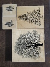 wood rubber tree and plant stamps. Hardly used. Large medium and small