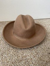 Vintage Geo. W Bollman  Co Mr Charles Tan Doeskin Felt 100 wool Wide Brim Hat