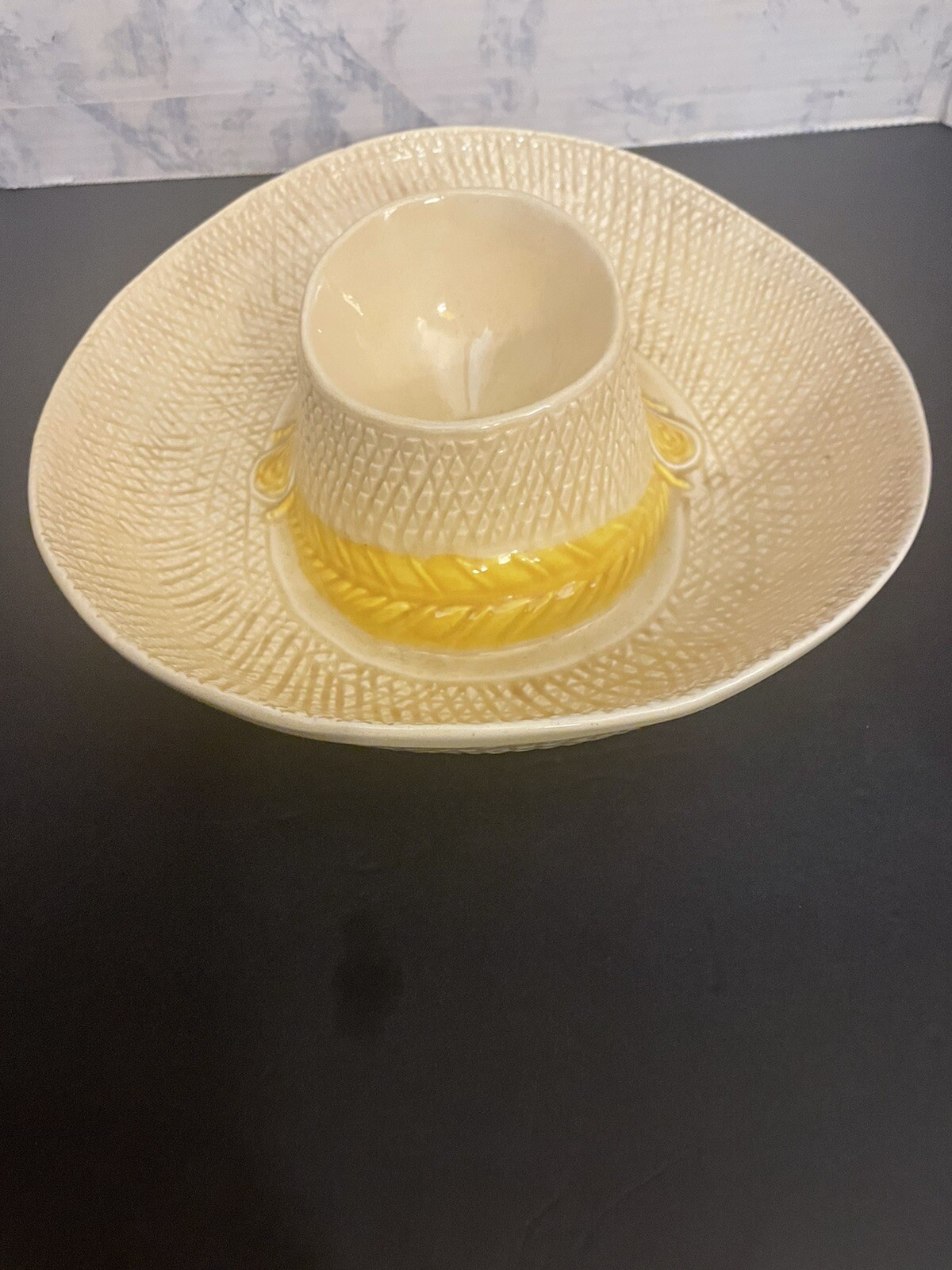 Vintage Metlox California Pottery Sombrero Chip and Dip Bowl Hat Party
