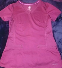 Healing Hands Womens Medical Scrub Top Small Wine 2245