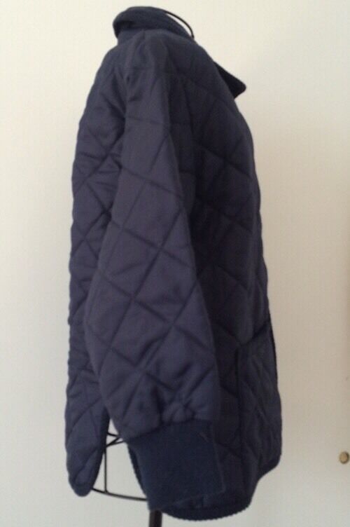 John Partridge Boys Navy Diamond Quilted Jacket Made in England Sz L