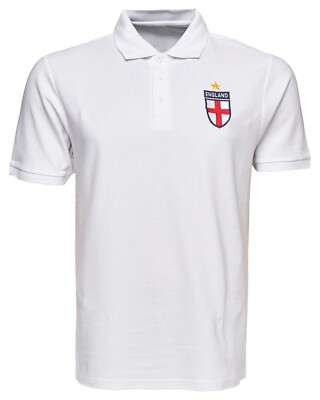 England Football Pique Polo Shirts Embroidered Badge Euro World