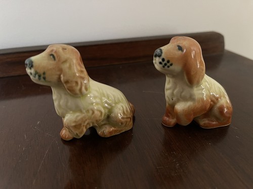 Vintage Australian Darbyshire Pottery Spaniel Salt & Pepper Shakers