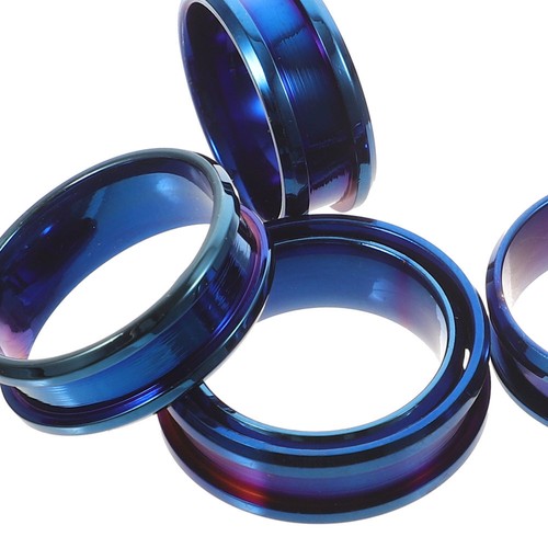 6 Pcs Ring Blanks for Jewelry Making Kit DIY Finger Decor Band Inlay - Picture 9 of 12