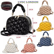 Faux Leather Handbag Womens Cross Body 1 Shoulder Strap Side Hand Bag 4 Pockets