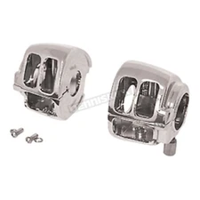 Chrome Handlebar Switch Housing Covers Harley Softail Sportster Dyna 1996-2006