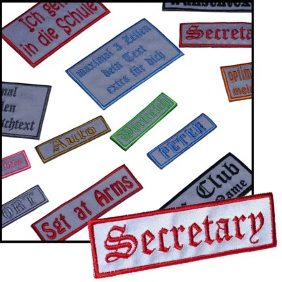 reflektierender Aufnäher Rechteck Rec1 eigenem Text Werbung Name Patch Wunsch