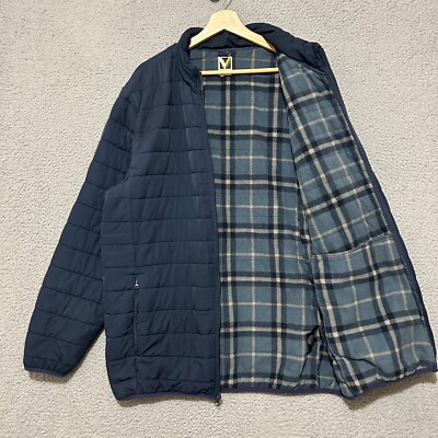Voyager Forecast Quilted Puffer Jacket Adult 2XL Blue Flannel