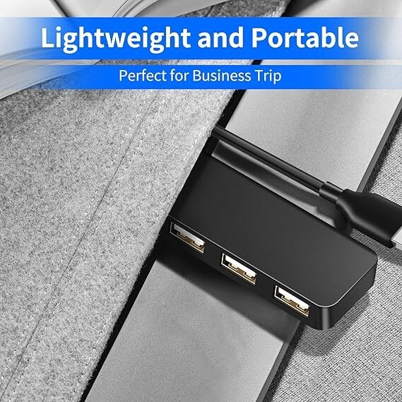 4-Port USB 2.0 Hub Expander for Laptop & PC Connectivity