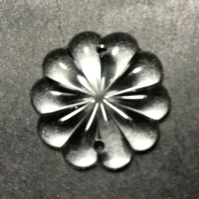 New 1" Clear Glass Pressed Rosette, Chandelier Prism Crystal Part, 2 Holes #753