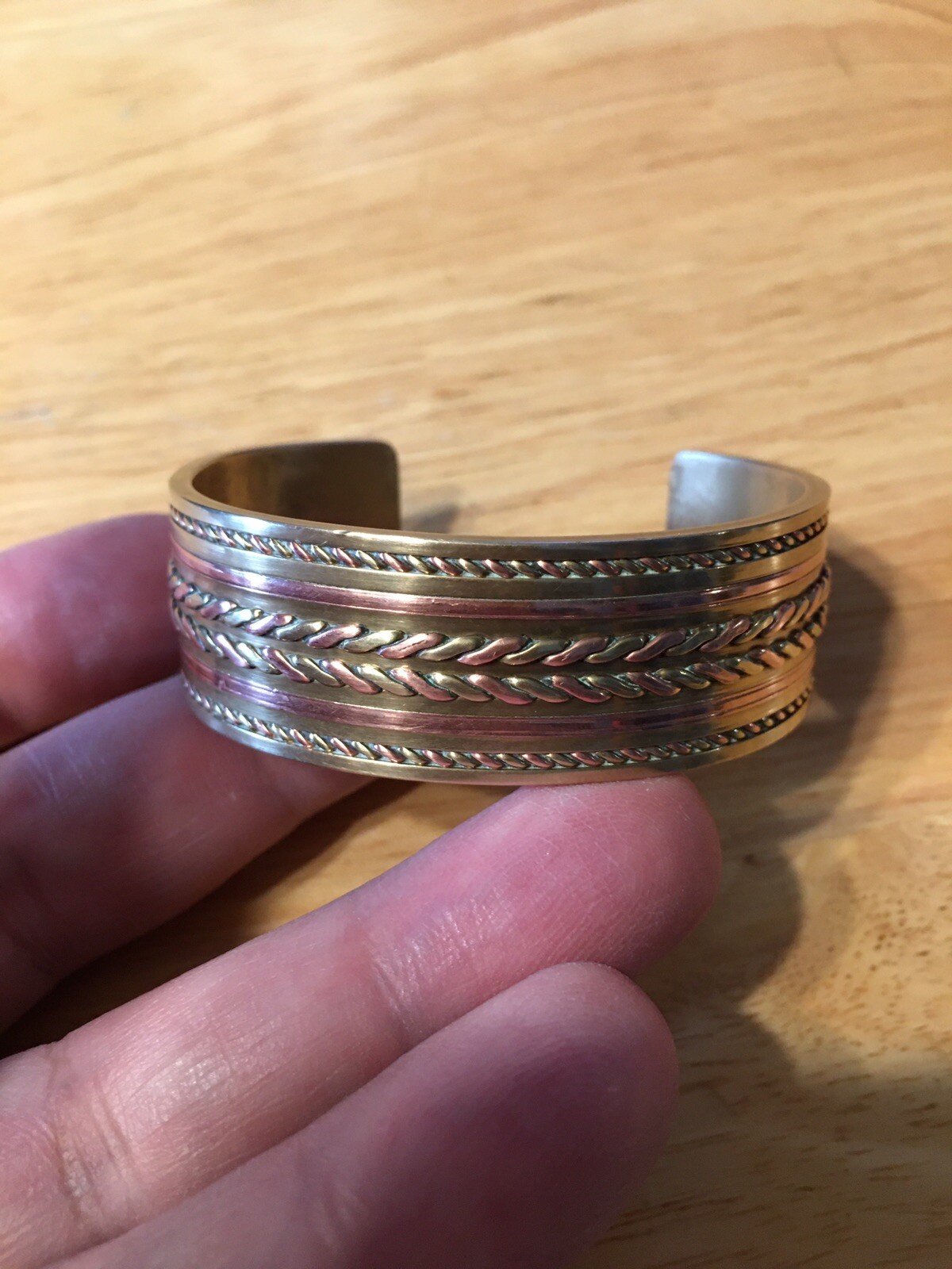 Native American Brass and Copper Cuff Bracelet Br… - image 8