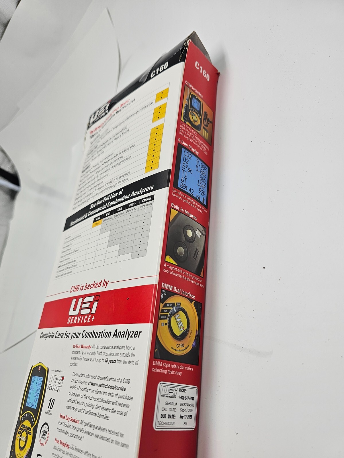 UEi Residential Combustion Analyzer Meter C160 6-Line Display High Altitude Comp