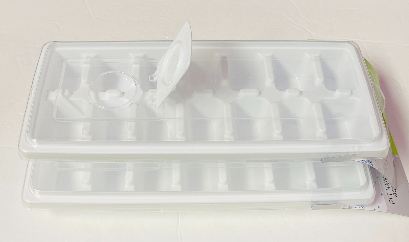 2X 14 Ice Cube Tray with Lid/Cover, BPA Free, Top rack dishwasher safe