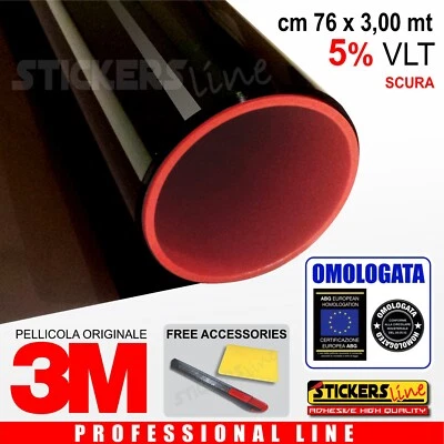 Pellicola Oscurante Vetri Auto Black Shade 3M™ BS 5% SCURA omologata cm 76x300