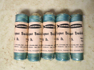 (5) Gudebrod All Purpose Braided Line 70 Yards 36lb Test Ocean or Fresh ...