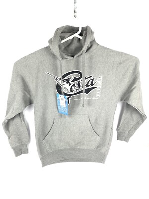 Costa Del Mar Retro Hoody Men's Size Small Graphite Gray New With Tag/ Sticker S