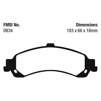 EBC DP41635R Yellowstuff Rear Brake Pads for 2005 Chevy Silverado 1500 HD - Image 3 of 4