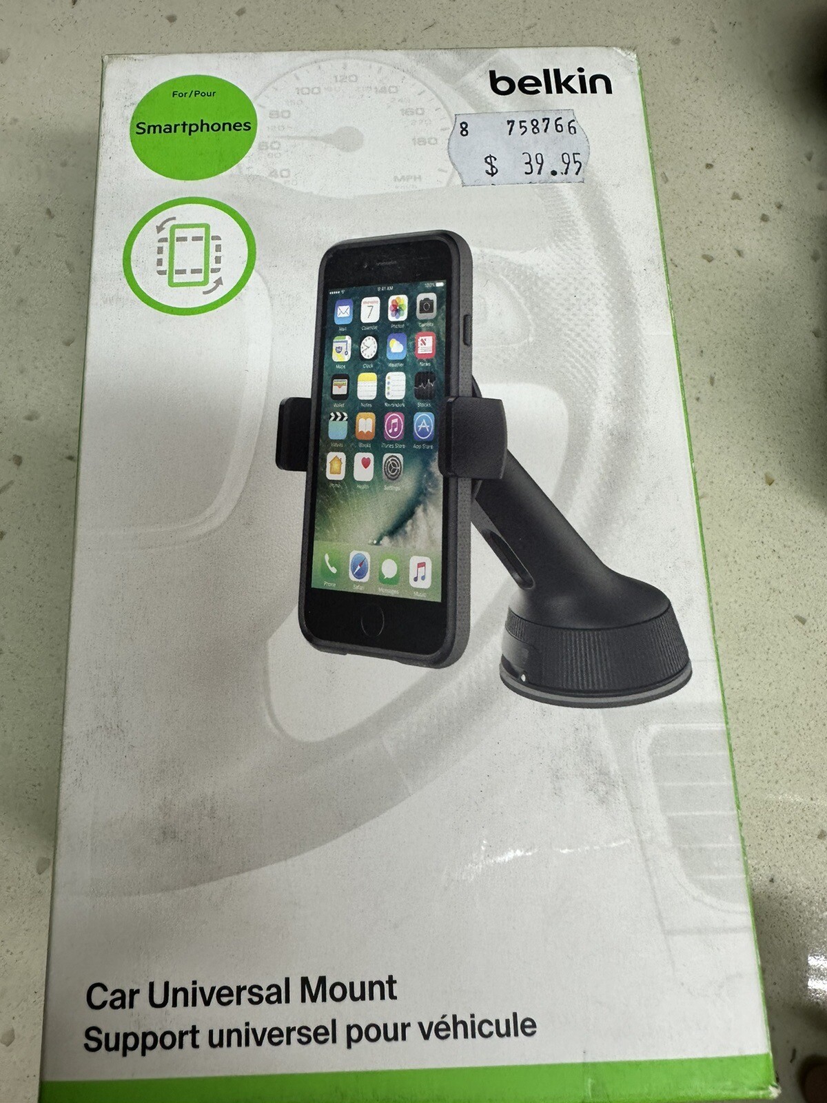 Belkin Universal Car Mount Phone Holder/Cradle 6" for iPhone/Samsung