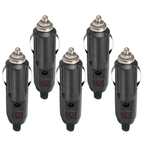 5Pcs 12V Male Car Cigarette Lighter Socket Plug Connector with Fuse & Red LED - Picture 4 of 9