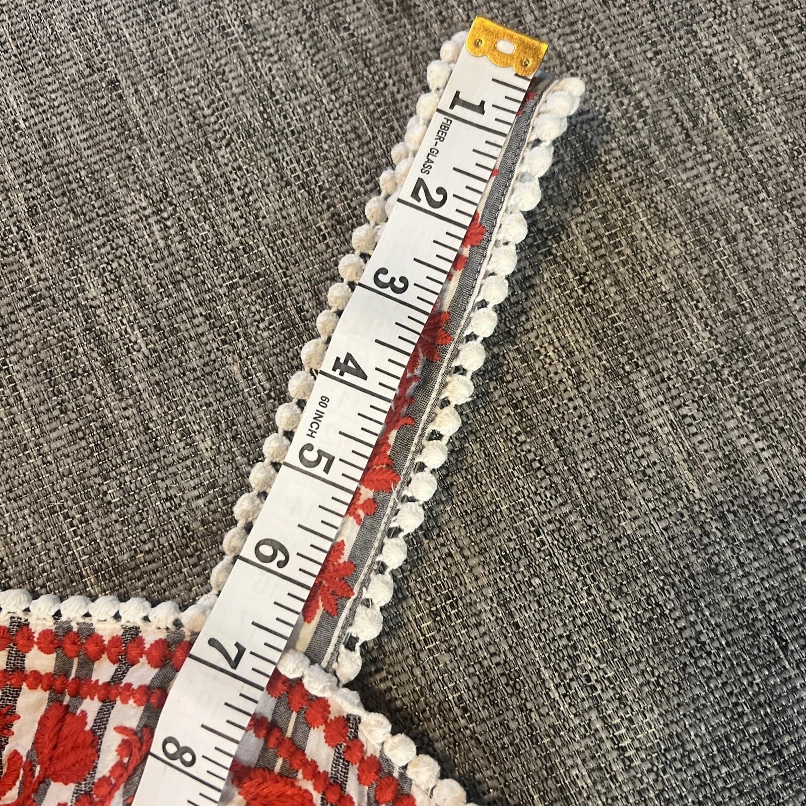 Abito midi Kate Spade Broome Street rosso floreale ricamato a righe a più livelli S