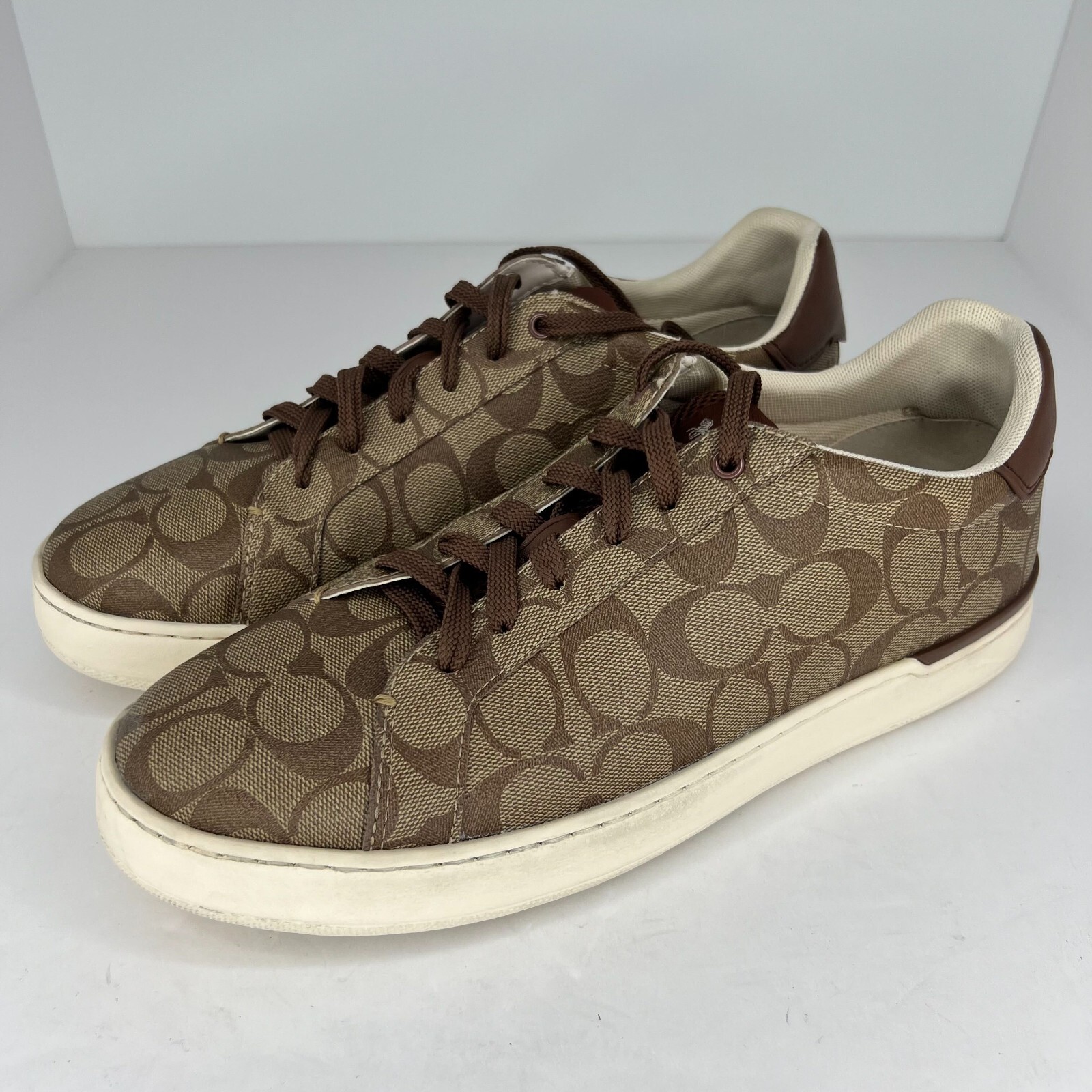 Coach Women's Brown Tan Lowline Canvas Sneakers Size 10.5 D