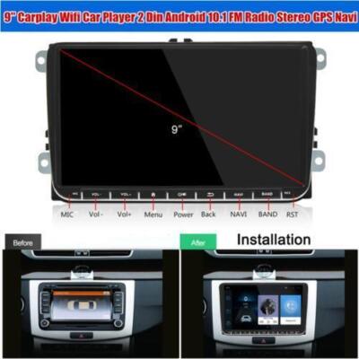 9'' MP5 Carplay Car Radio 2Din Android 10.1 GPS Stereo Navi Player WiFi Quad Core