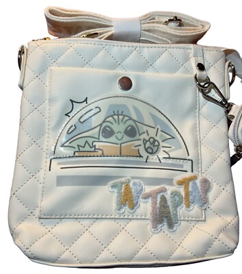 Disney Parks 2023 Star‎ Wars Grogu Crossbody Bag Coin Purse White NWOT Baby Yoda Disney Parks 2023 Star Wars Grogu Crossbody Bag with Coin  main image 2