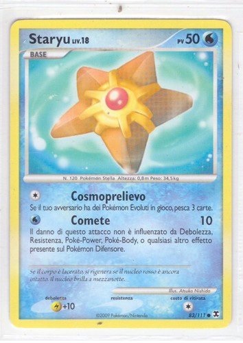 POKEMON Staryu Liv 18 83 111 Commune Platinum The Rise Of Rivals ITA 