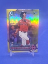 2022 Bowman Chrome Eduardo Lopez 1st True Yellow Refractor /75 Boston Red Sox