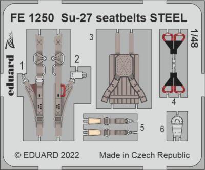 MW22 EDUARD FE1250 SU-27 SEATBELTS STEEL 1/48 ZOOM SET for GREAT WALL HOBBY