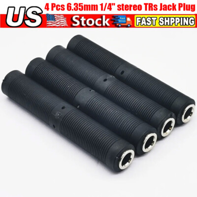 4pcs 6.35mm Stereo TRS Jack Coupler Cable Joiner Female to Female Socket Adapter